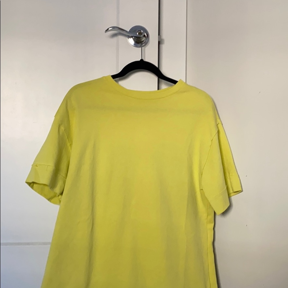 Zara Basics Bright/Neon Yellow T-Shirt Dress